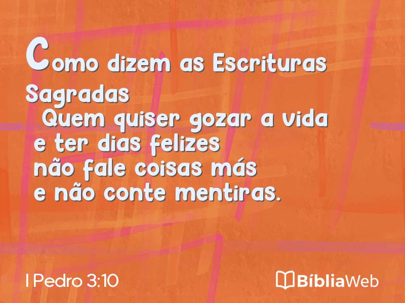I Pedro 3:10 em imagem para compartilhar