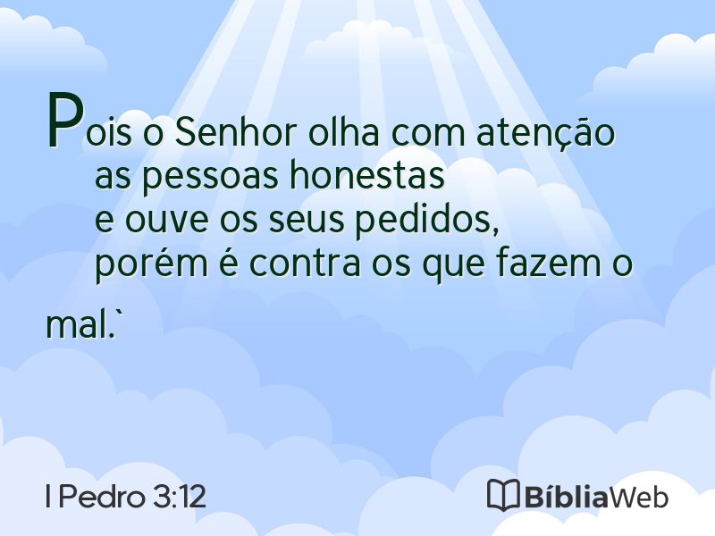 I Pedro 3:12 em imagem para compartilhar