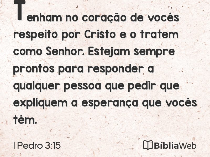 I Pedro 3:15 em imagem para compartilhar