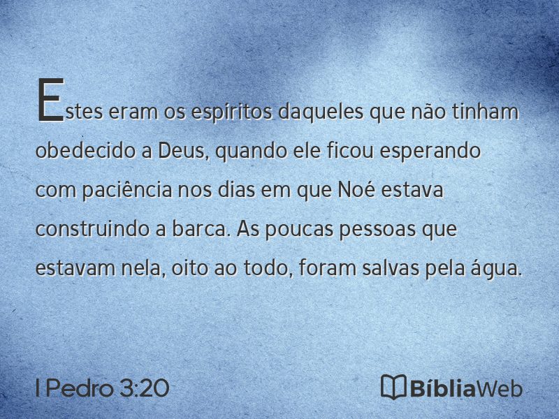 I Pedro 3:20 em imagem para compartilhar