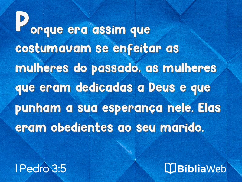 I Pedro 3:5 em imagem para compartilhar