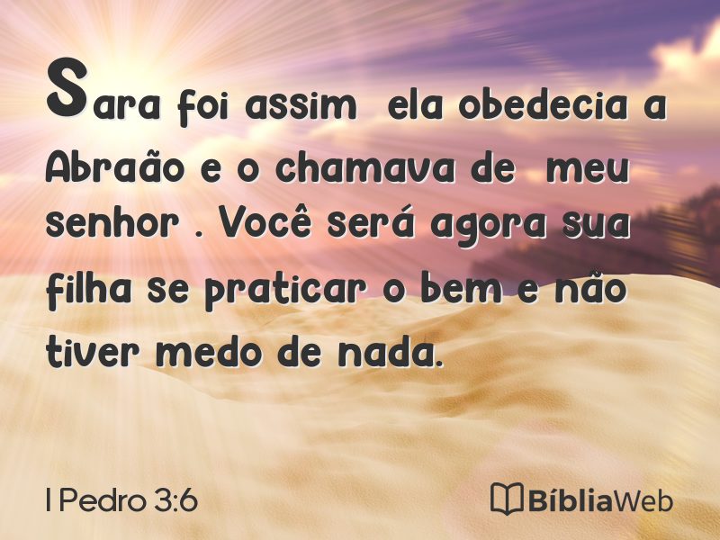 I Pedro 3:6 em imagem para compartilhar