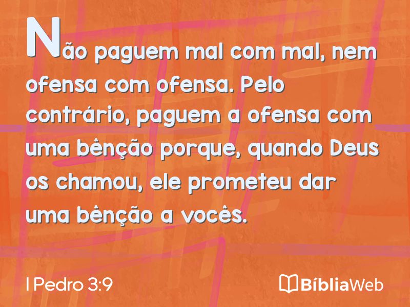 I Pedro 3:9 em imagem para compartilhar