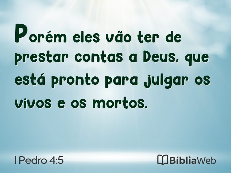 I Pedro 4:5 em imagem para compartilhar