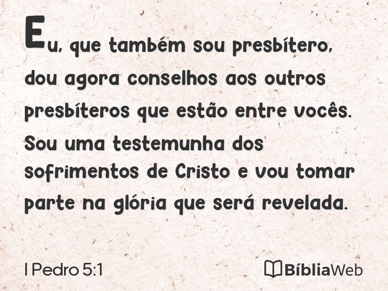 I Pedro 5:1 em imagem para compartilhar