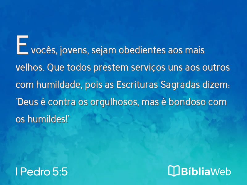 I Pedro 5:5 em imagem para compartilhar