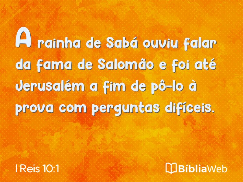 I Reis 10:1 em imagem para compartilhar