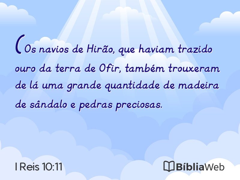 I Reis 10:11 em imagem para compartilhar
