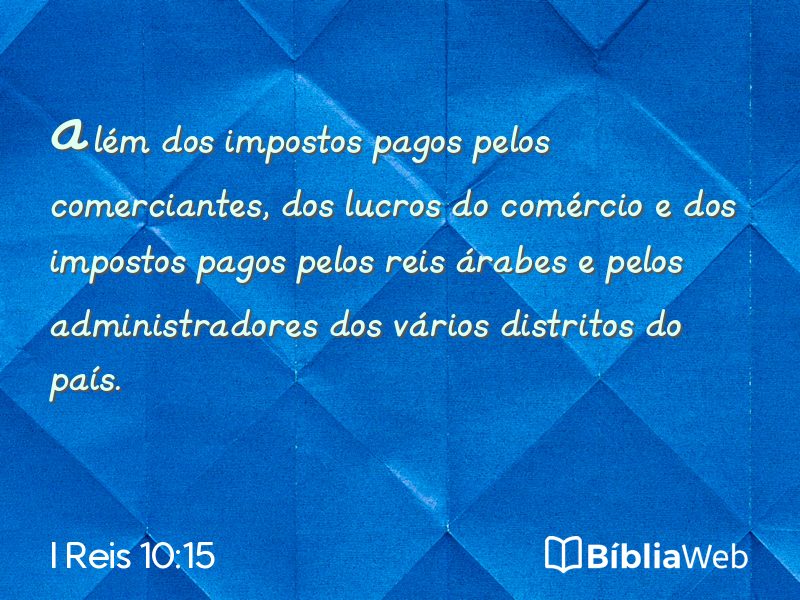 I Reis 10:15 em imagem para compartilhar