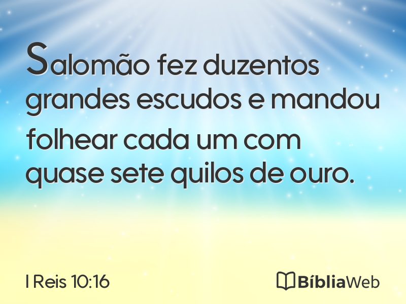 I Reis 10:16 em imagem para compartilhar