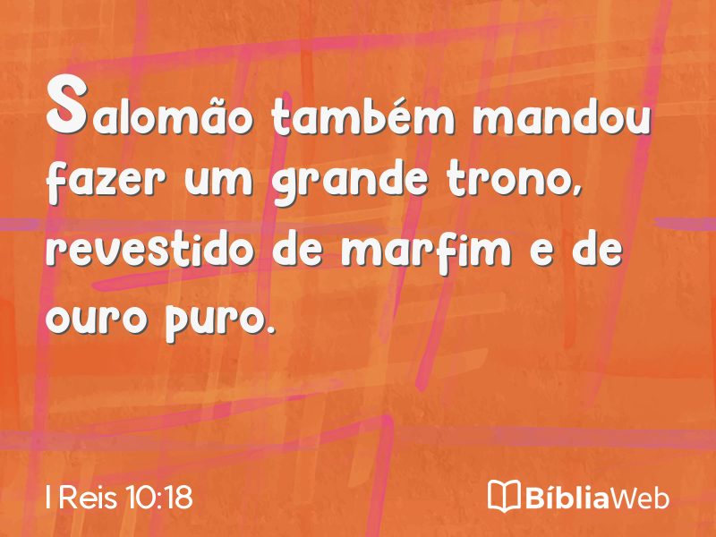 I Reis 10:18 em imagem para compartilhar