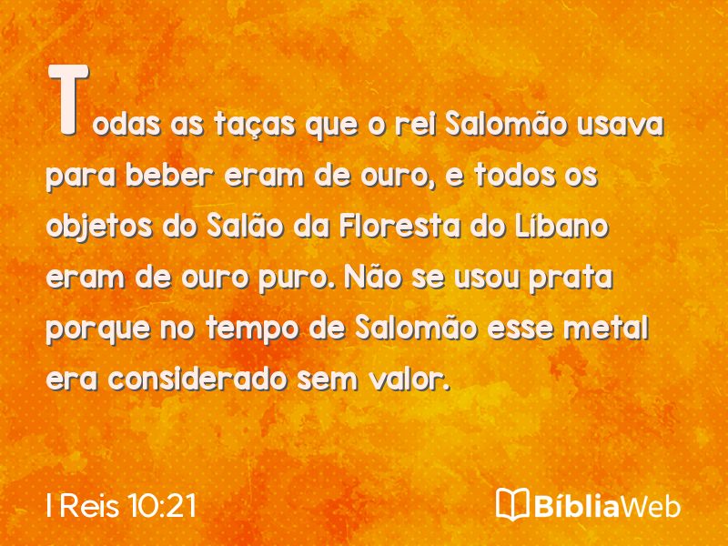 I Reis 10:21 em imagem para compartilhar