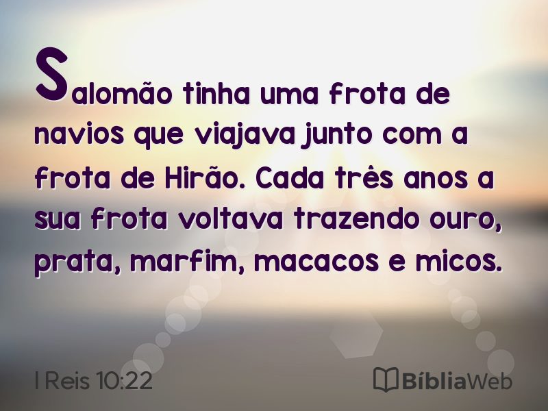 I Reis 10:22 em imagem para compartilhar