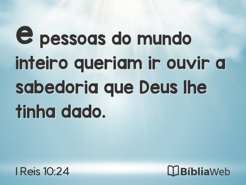 I Reis 10:24 em imagem para compartilhar