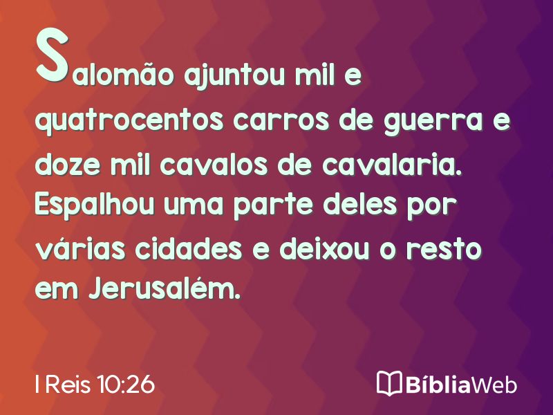 I Reis 10:26 em imagem para compartilhar