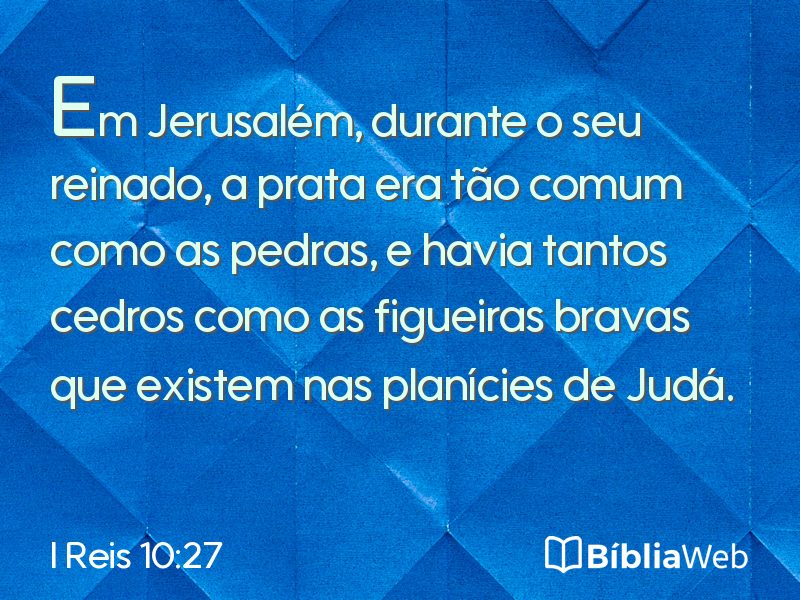 I Reis 10:27 em imagem para compartilhar