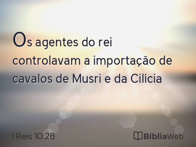 I Reis 10:28 em imagem para compartilhar