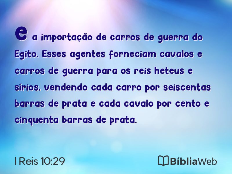 I Reis 10:29 em imagem para compartilhar