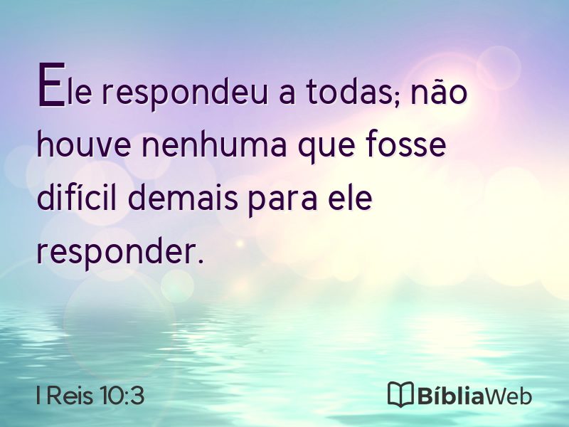 I Reis 10:3 em imagem para compartilhar
