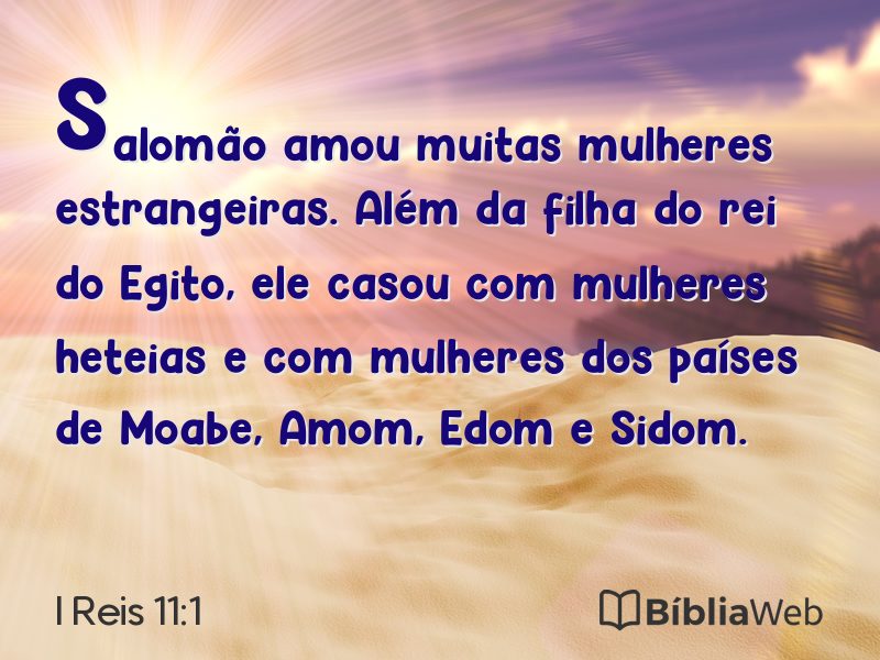 I Reis 11:1 em imagem para compartilhar