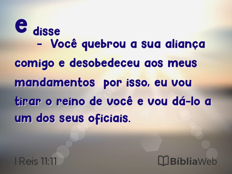 I Reis 11:11 em imagem para compartilhar