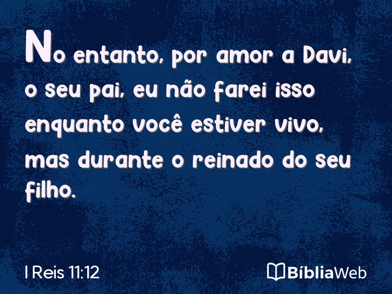 I Reis 11:12 em imagem para compartilhar