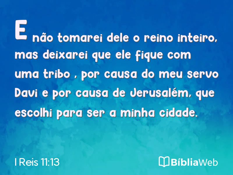 I Reis 11:13 em imagem para compartilhar