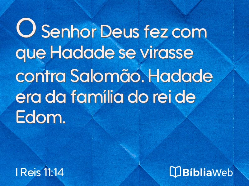 I Reis 11:14 em imagem para compartilhar