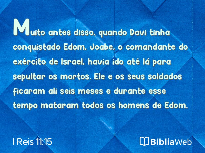 I Reis 11:15 em imagem para compartilhar