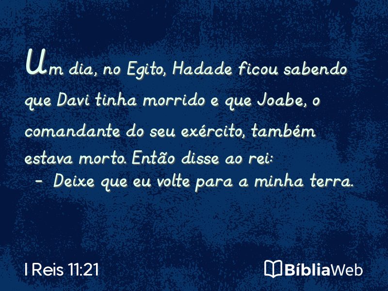 I Reis 11:21 em imagem para compartilhar