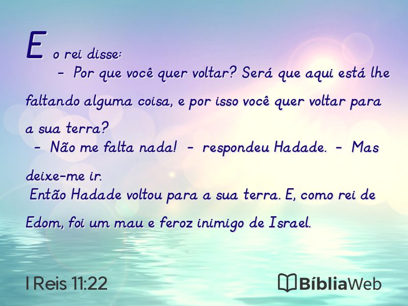 I Reis 11:22 em imagem para compartilhar