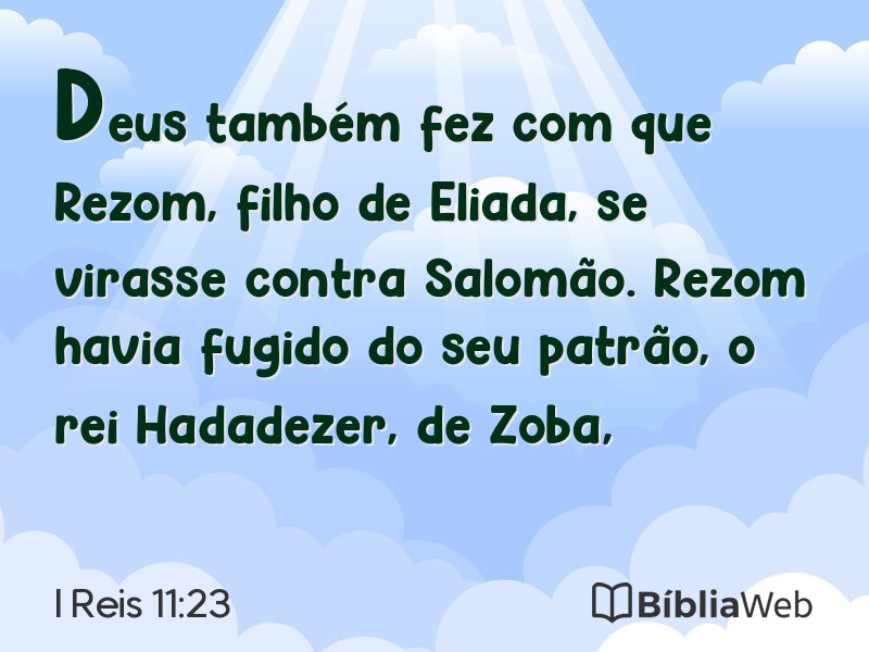 I Reis 11:23 em imagem para compartilhar
