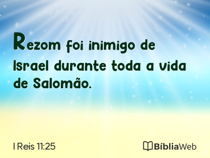 I Reis 11:25 em imagem para compartilhar
