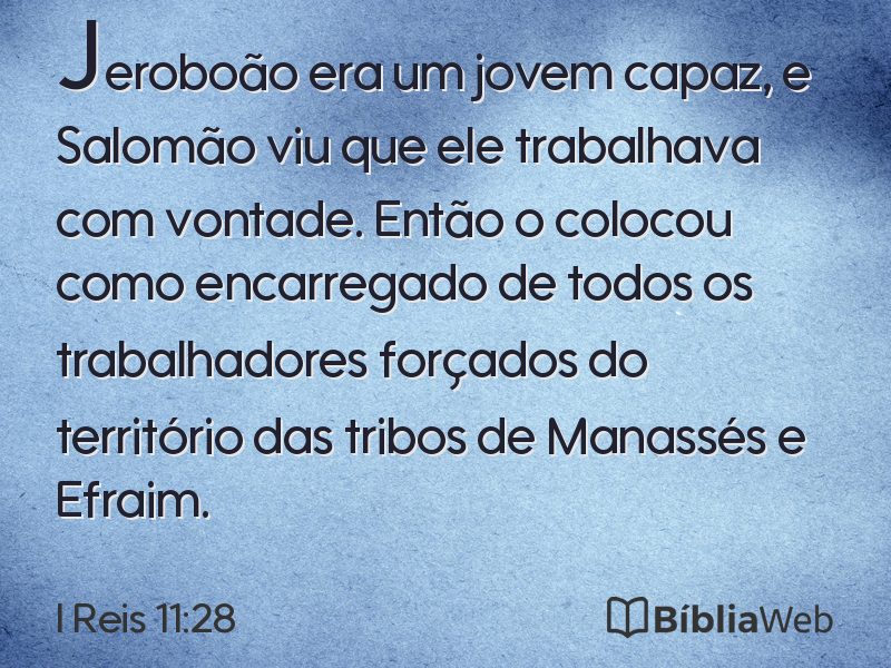 I Reis 11:28 em imagem para compartilhar