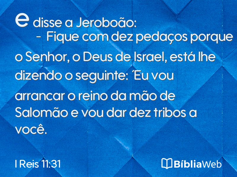 I Reis 11:31 em imagem para compartilhar