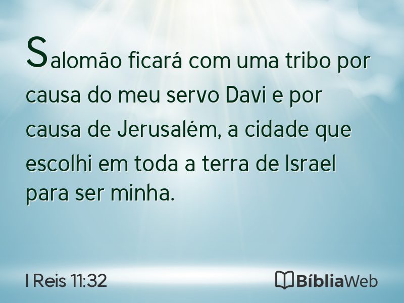 I Reis 11:32 em imagem para compartilhar