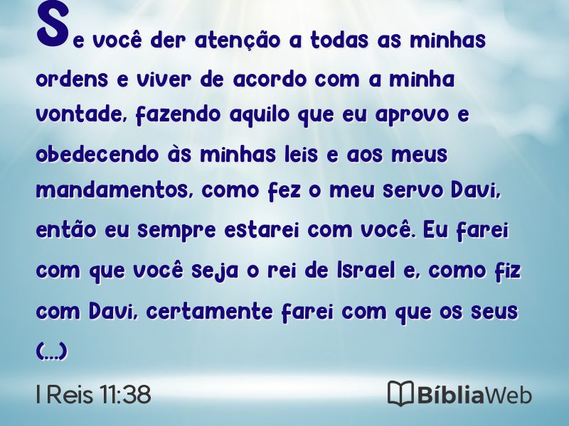 I Reis 11:38 em imagem para compartilhar