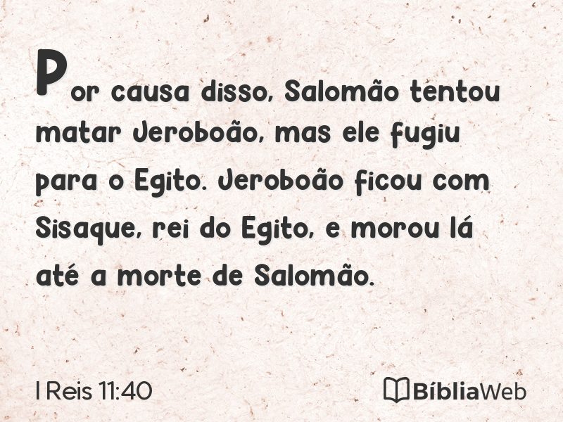 I Reis 11:40 em imagem para compartilhar