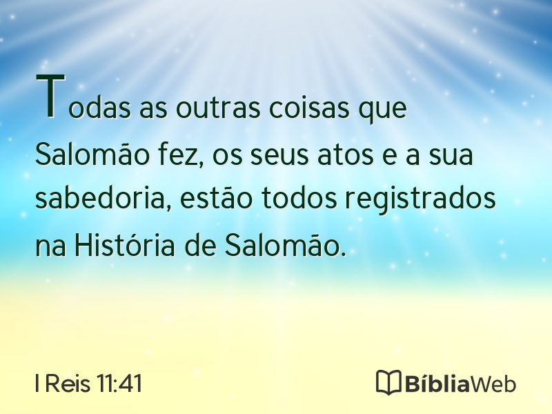 I Reis 11:41 em imagem para compartilhar