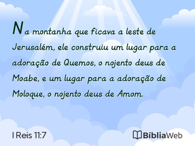 I Reis 11:7 em imagem para compartilhar
