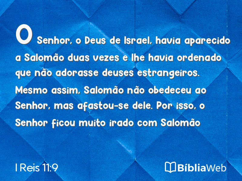 I Reis 11:9 em imagem para compartilhar