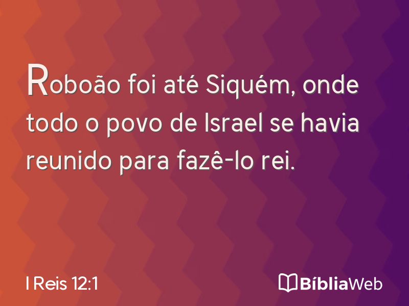 I Reis 12:1 em imagem para compartilhar