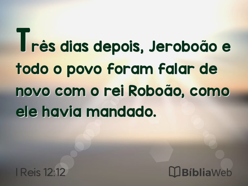 I Reis 12:12 em imagem para compartilhar