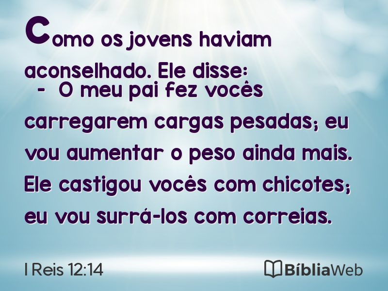 I Reis 12:14 em imagem para compartilhar