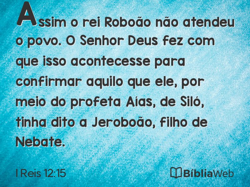 I Reis 12:15 em imagem para compartilhar