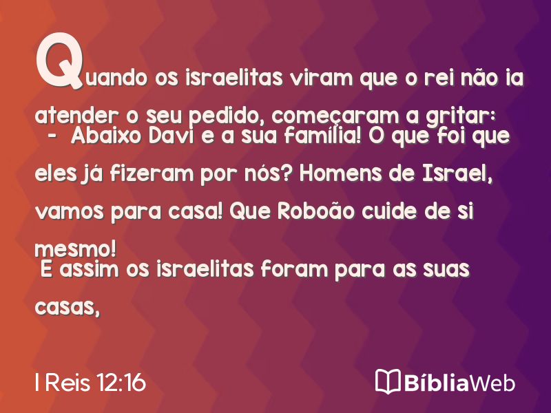I Reis 12:16 em imagem para compartilhar