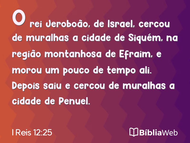 I Reis 12:25 em imagem para compartilhar