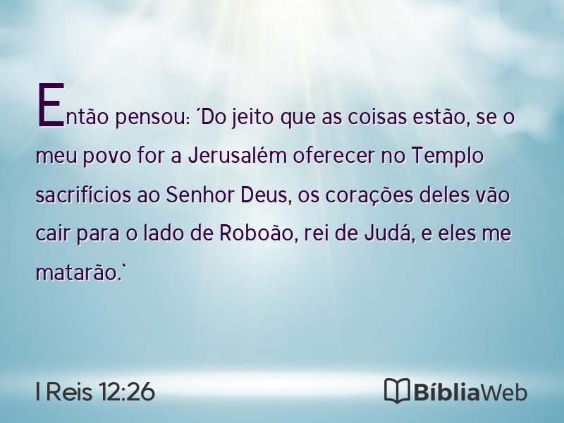 I Reis 12:26 em imagem para compartilhar