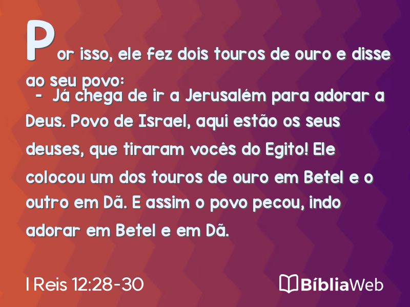 I Reis 12:28-30 em imagem para compartilhar