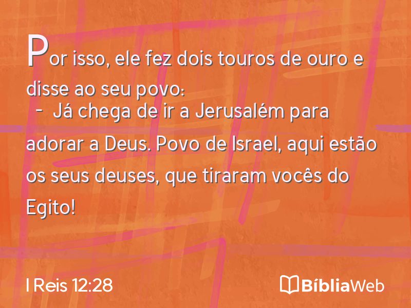 I Reis 12:28 em imagem para compartilhar